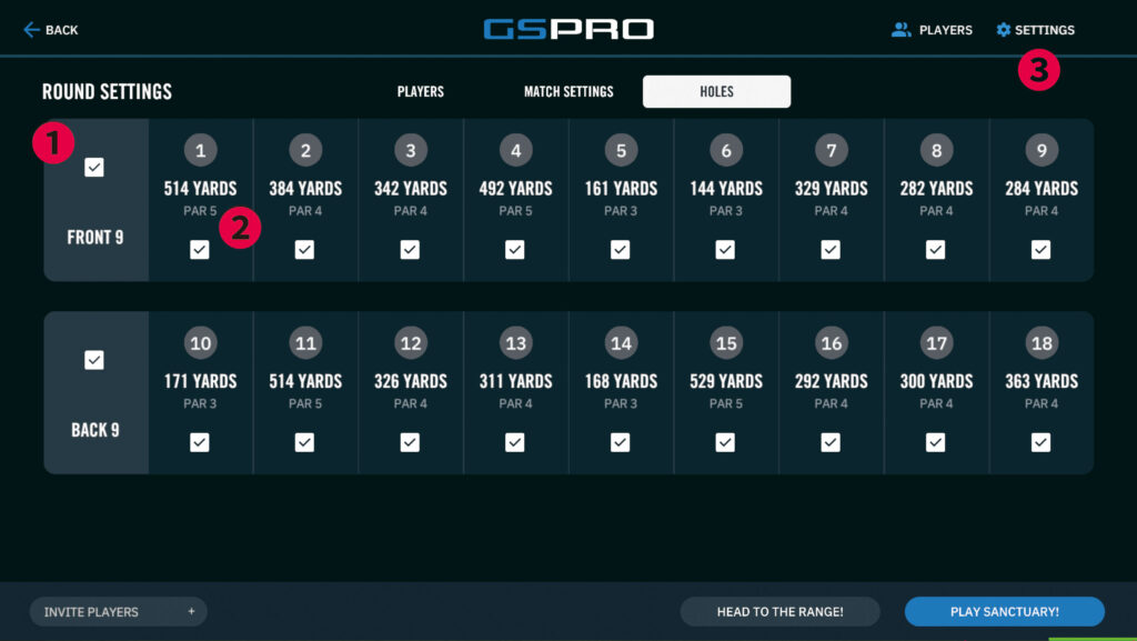 ホール選択画面