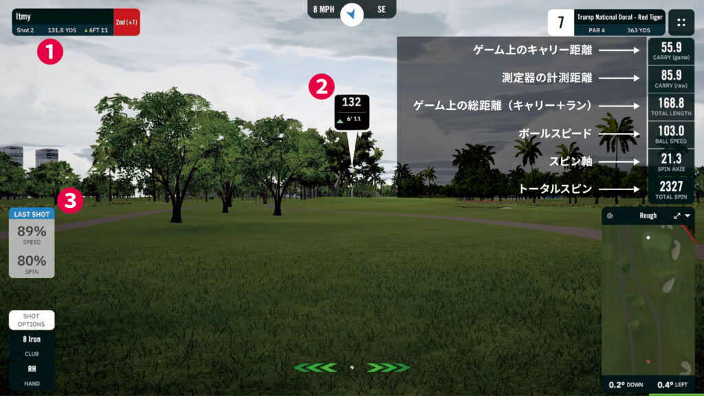 ショット後の情報表示